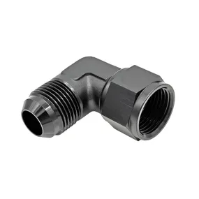 -10AN Female AN to -10AN Male AN Flare 90° Adapter, Black Hard Anodized