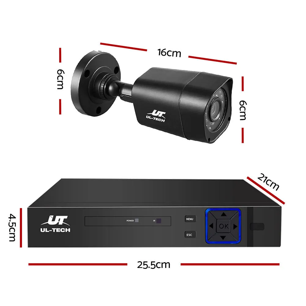 1080p 4CH DVR 4-Camera CCTV Security System, Remote Access UL-tech