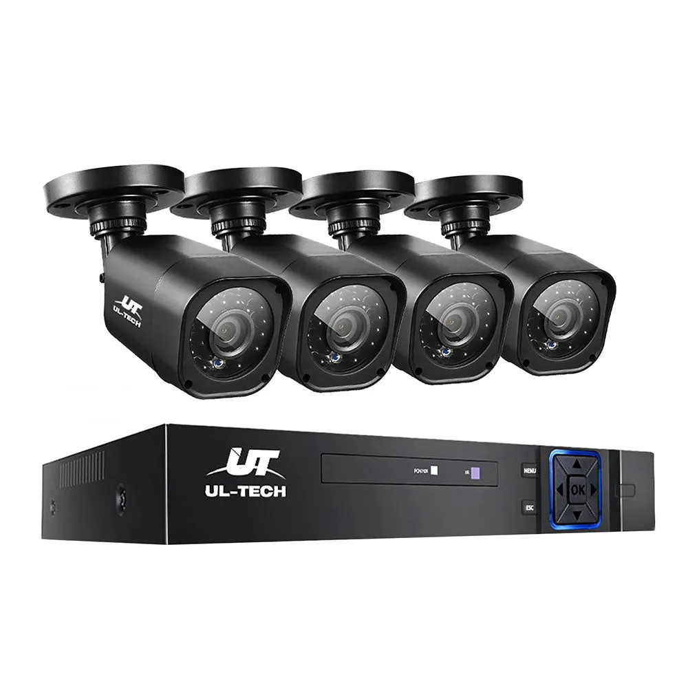 1080p 4CH DVR 4-Camera CCTV Security System, Remote Access UL-tech