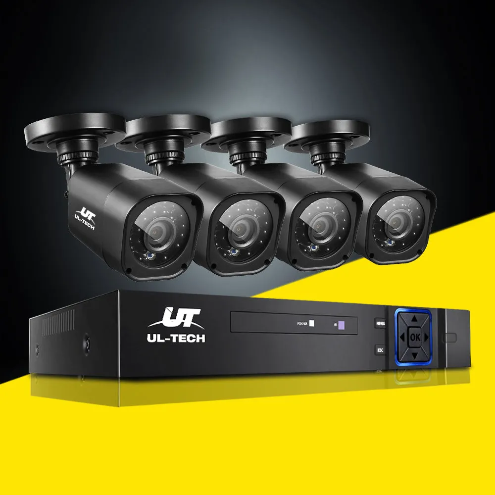 1080p 4CH DVR 4-Camera CCTV Security System, Remote Access UL-tech