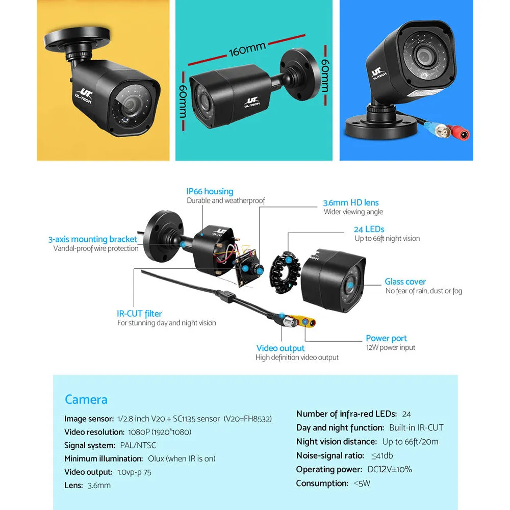 1080p 8CH DVR CCTV System with Night Vision - UL-Tech