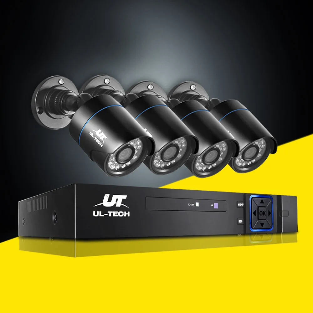 1080p HD Security System, 4 Cameras, Night Vision - UL-tech