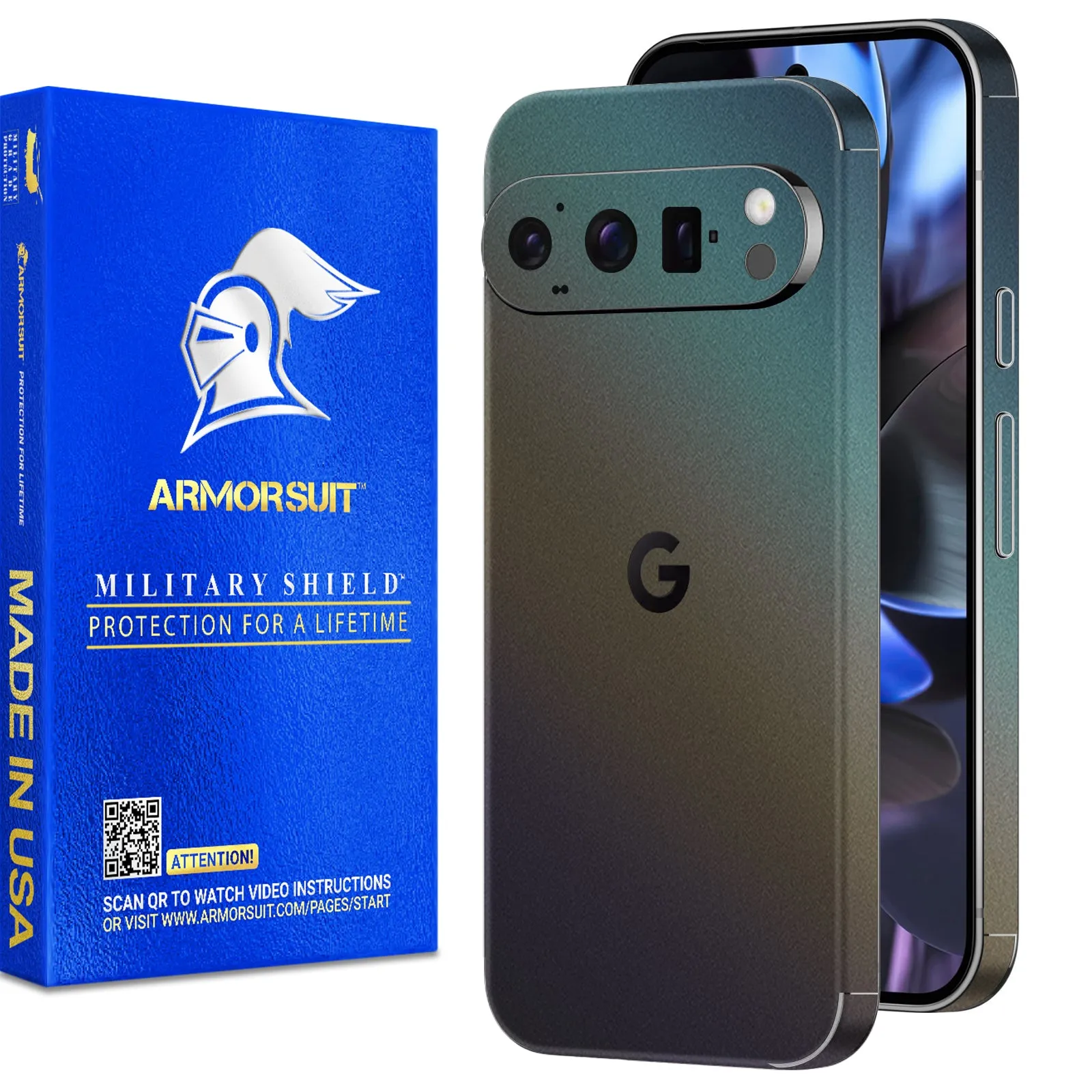 [2 Pack] Armorsuit MilitaryShield Vinyl Skin Wrap Film for Google Pixel 9 Pro