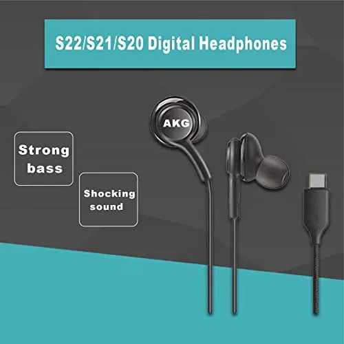 2022 New - 3.5mm in Ear earplugs, subwoofer DJ earplugs, Metal Earphones, Suitable for - Samsung sm j727a, Samsung Galaxy s10 Earphones, earplugs with Microphone Samsung s9 (Black)