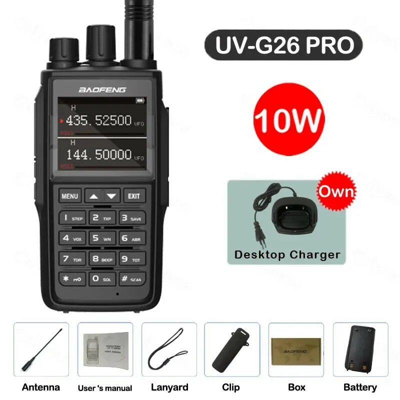 2023 Baofeng UV G26 PRO Waterproof Walkie Talkie 10W Two Way Radio UHF VHF Ham CB Radio Upgraded UV17 UV-16 UV9R PRO Long Range