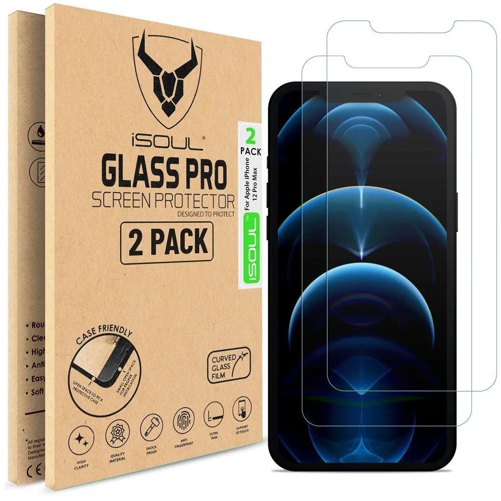 2x Screen Protector for iPhone 12 Pro Max 6.7 Inch Tempered Glass Film