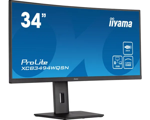 34''/86,4Cm (3440X1440) Iiyama Xcb3494wqsn 0,4Ms Hdmi Displayport Usb 3.0 Height Adj. Stand Speaker Black