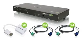 8-Port USB PS/2 Combo VGA DisplayPort KVM Kit