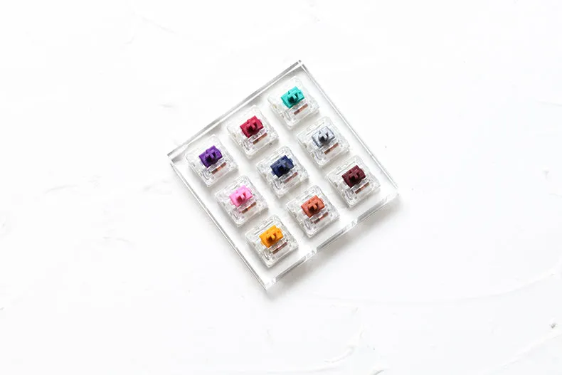 9 switch switches tester with acrylic base blank keycaps for mechanical keyboard kailh heavy pro purple gold copper navy pink