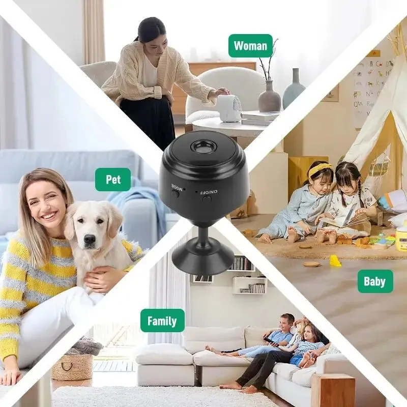 A9 Mini Wi-Fi Security Camera  Full  HD 1080 Pixels with Stand (Wireless)