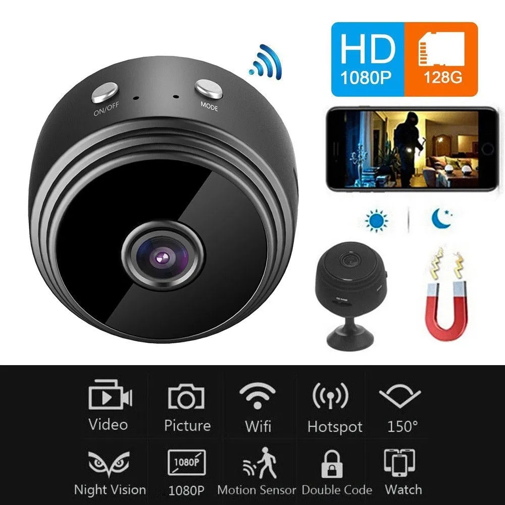 A9 Mini Wi-Fi Security Camera  Full  HD 1080 Pixels with Stand (Wireless)