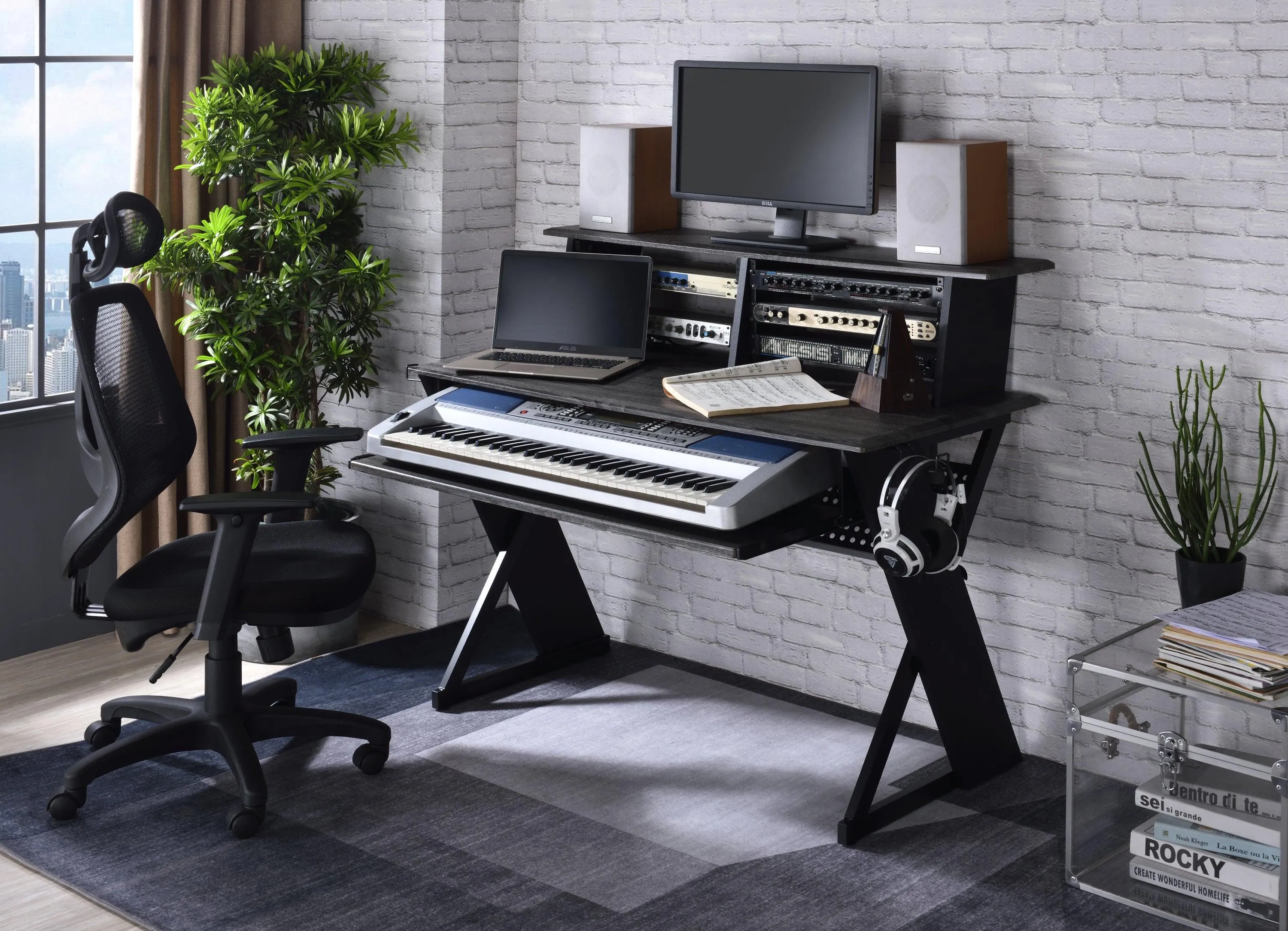 ACME Annette Music Desk, Black Finish OF00991