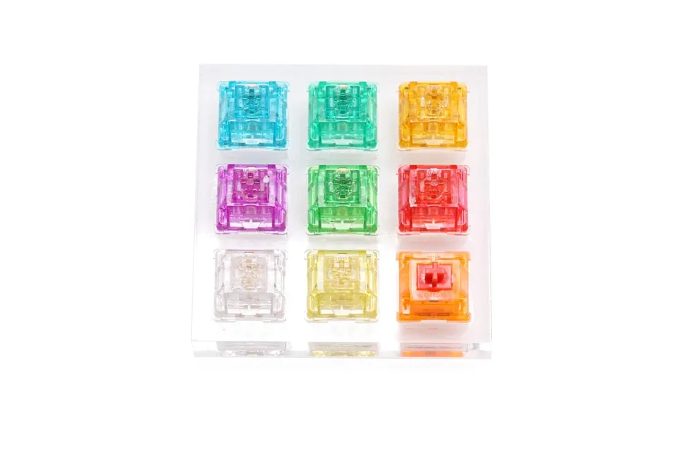 Acrylic Switch Tester 3X3 Candy SWITCH for Mechanical Keyboard Rainbow Blinding Lights Raindrop Red Orange Yellow Green Cyan