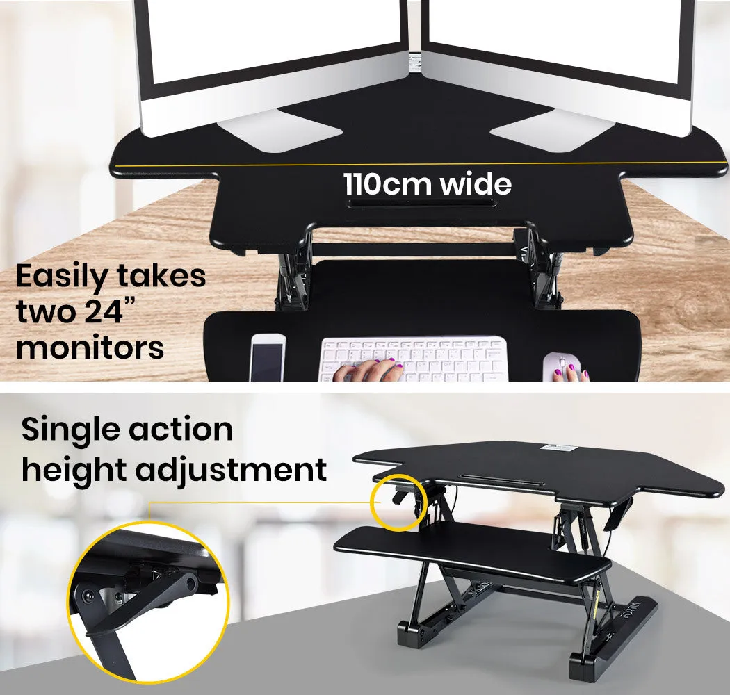 Adjustable Corner Desk Riser 110cm for Dual Monitors - Fortia