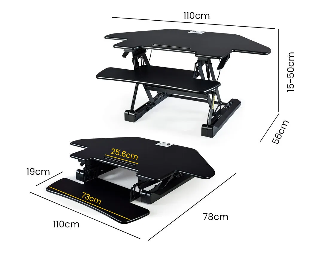 Adjustable Corner Desk Riser 110cm for Dual Monitors - Fortia