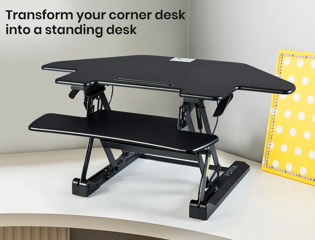 Adjustable Corner Desk Riser 110cm for Dual Monitors - Fortia