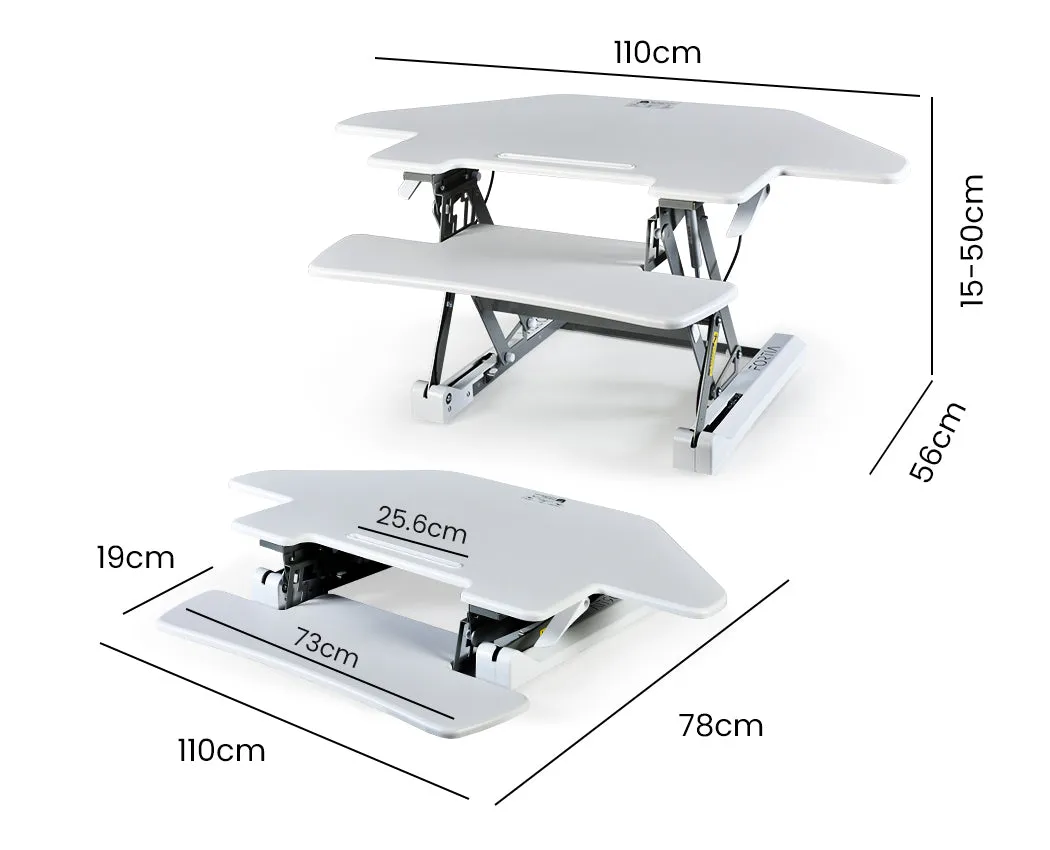 Adjustable Corner Desk Riser 110cm Wide for Dual Monitor, Fortia