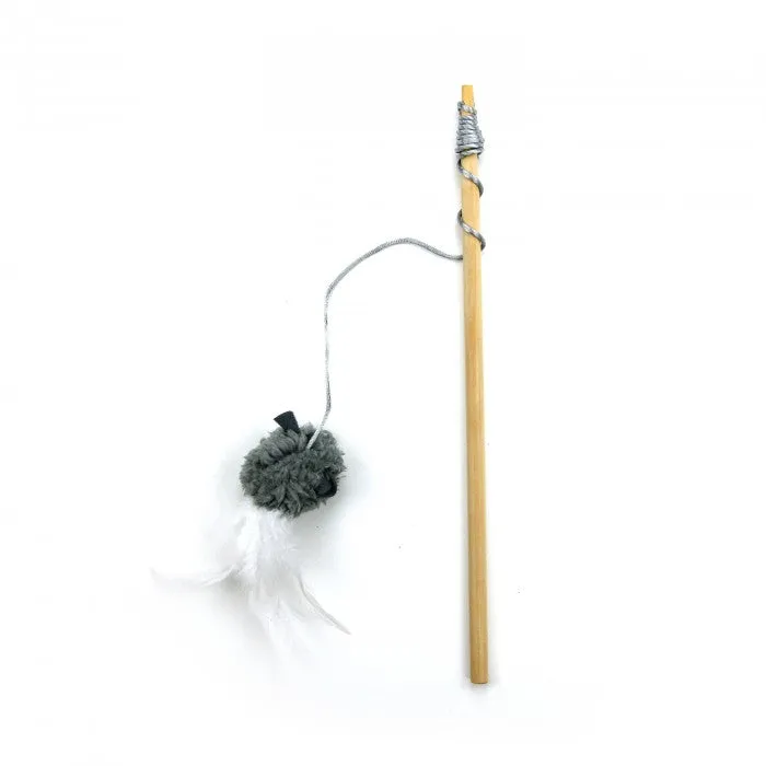 All For Paws Lambswool Flying Mouse Wand Cat Toy