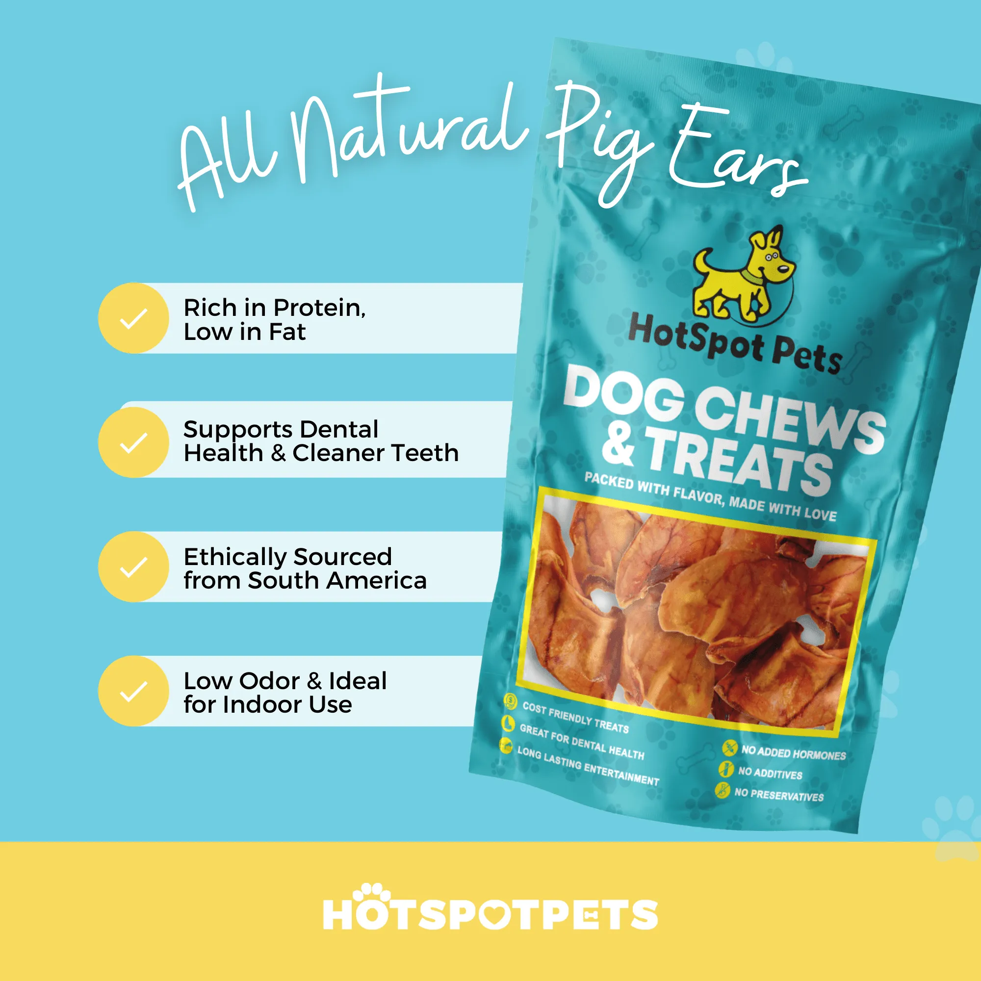 All-Natural Pig Ear Treats for Dogs