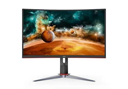 AOC CQ27G2 27" Super Curved Frameless Gaming Monitor QHD 2K, 1500R Curved VA, 1ms, 144Hz, FreeSync, Height adjustable, 3-Year Zero Dead Pixel Guarantee