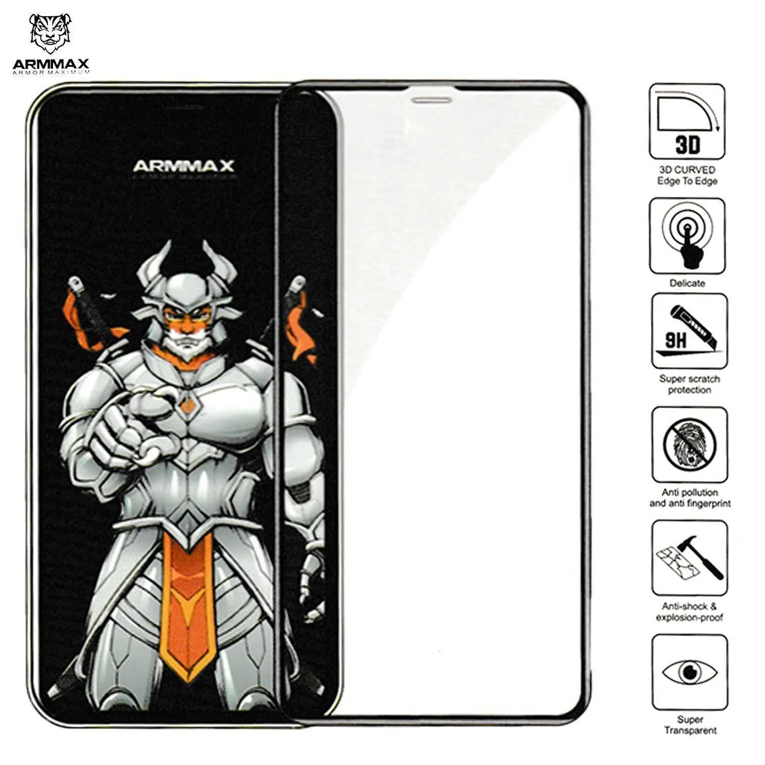 ARMMAX iPhone 11 Pro Silicone 3D Anti-Shock Tempered Screen Protector