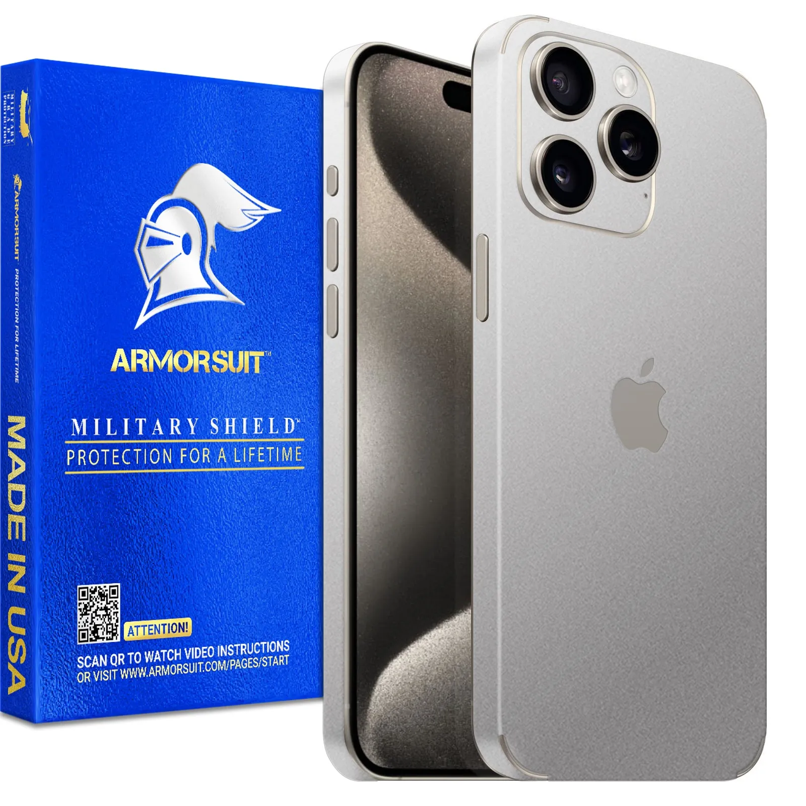 Armorsuit MilitaryShield Vinyl Skin Wrap Film for iPhone 15 Pro