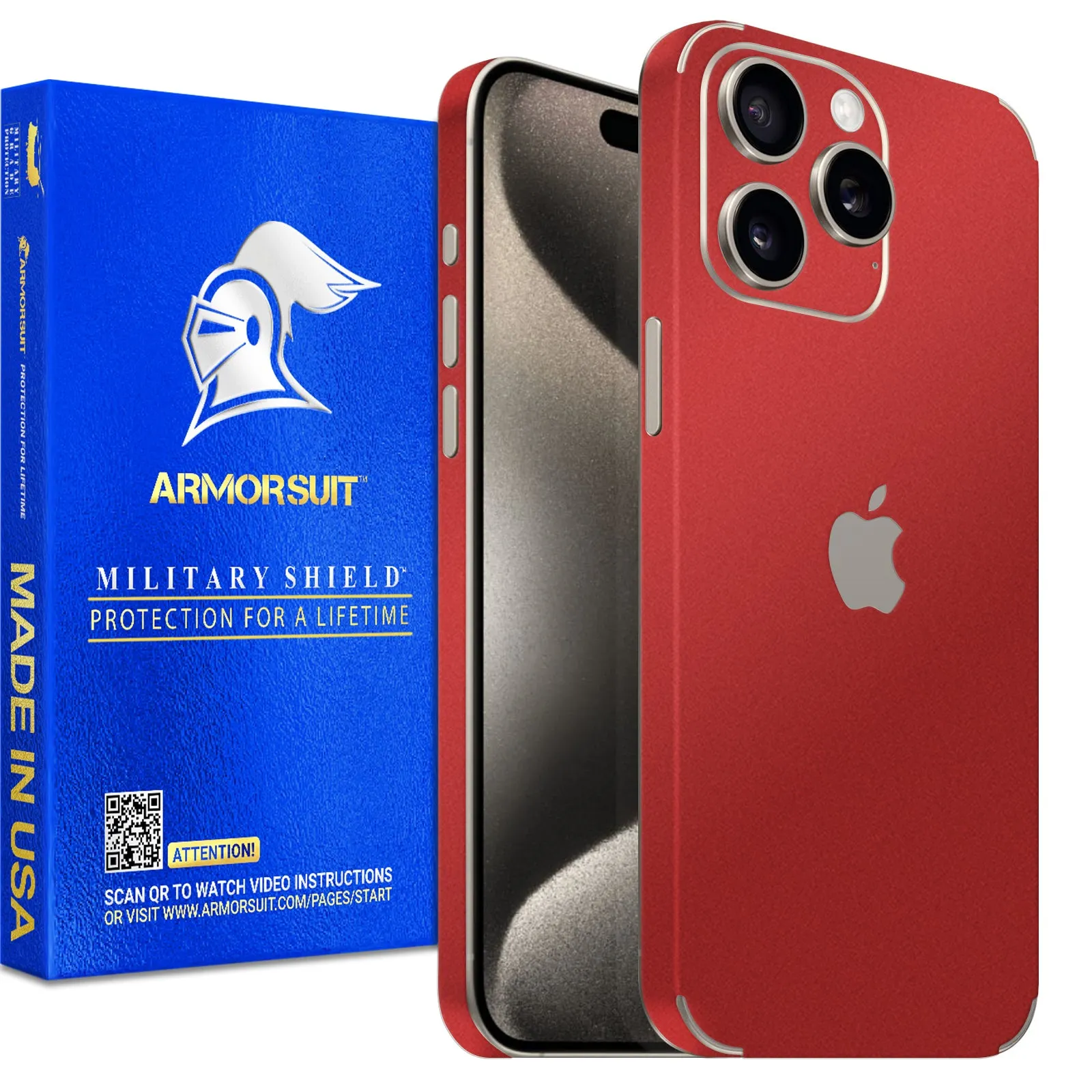 Armorsuit MilitaryShield Vinyl Skin Wrap Film for iPhone 15 Pro