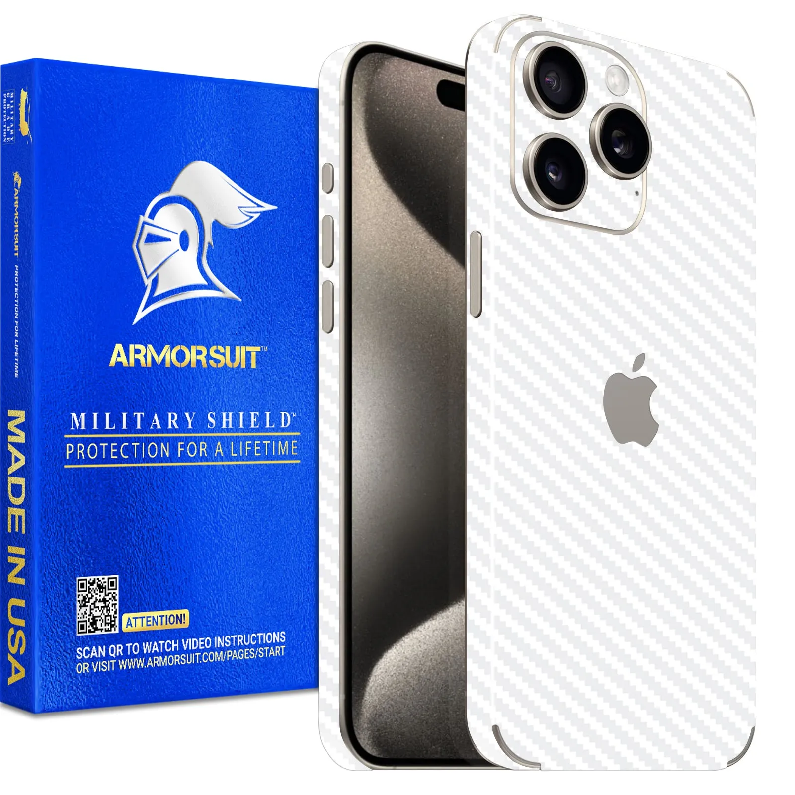 Armorsuit MilitaryShield Vinyl Skin Wrap Film for iPhone 15 Pro