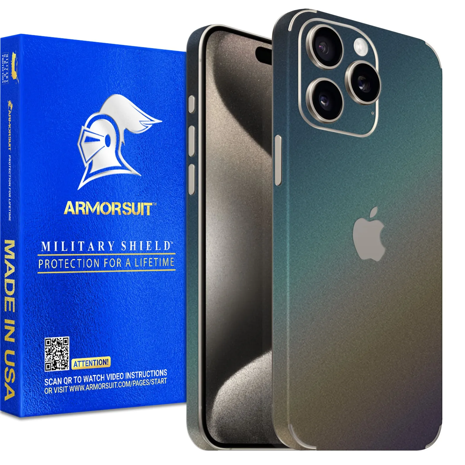 Armorsuit MilitaryShield Vinyl Skin Wrap Film for iPhone 15 Pro