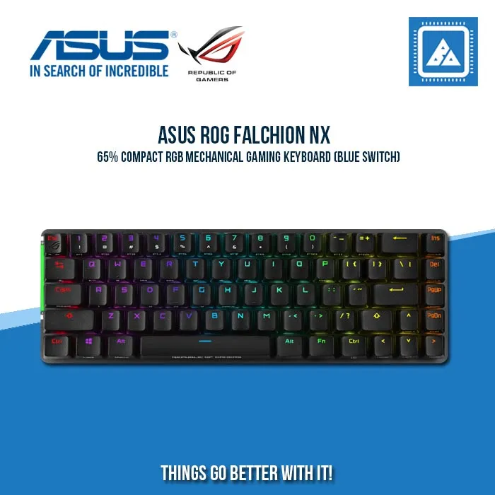 ASUS ROG FALCHION NX 65% COMPACT RGB MECHANICAL GAMING KEYBOARD (BLUE SWITCH)