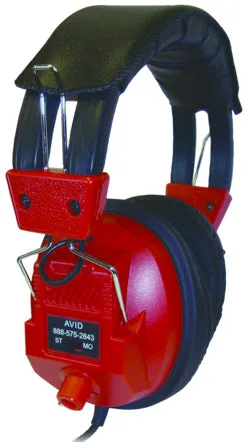 Avid AE-808 Over-Ear Stereo Headphones with Volume Control (Red)