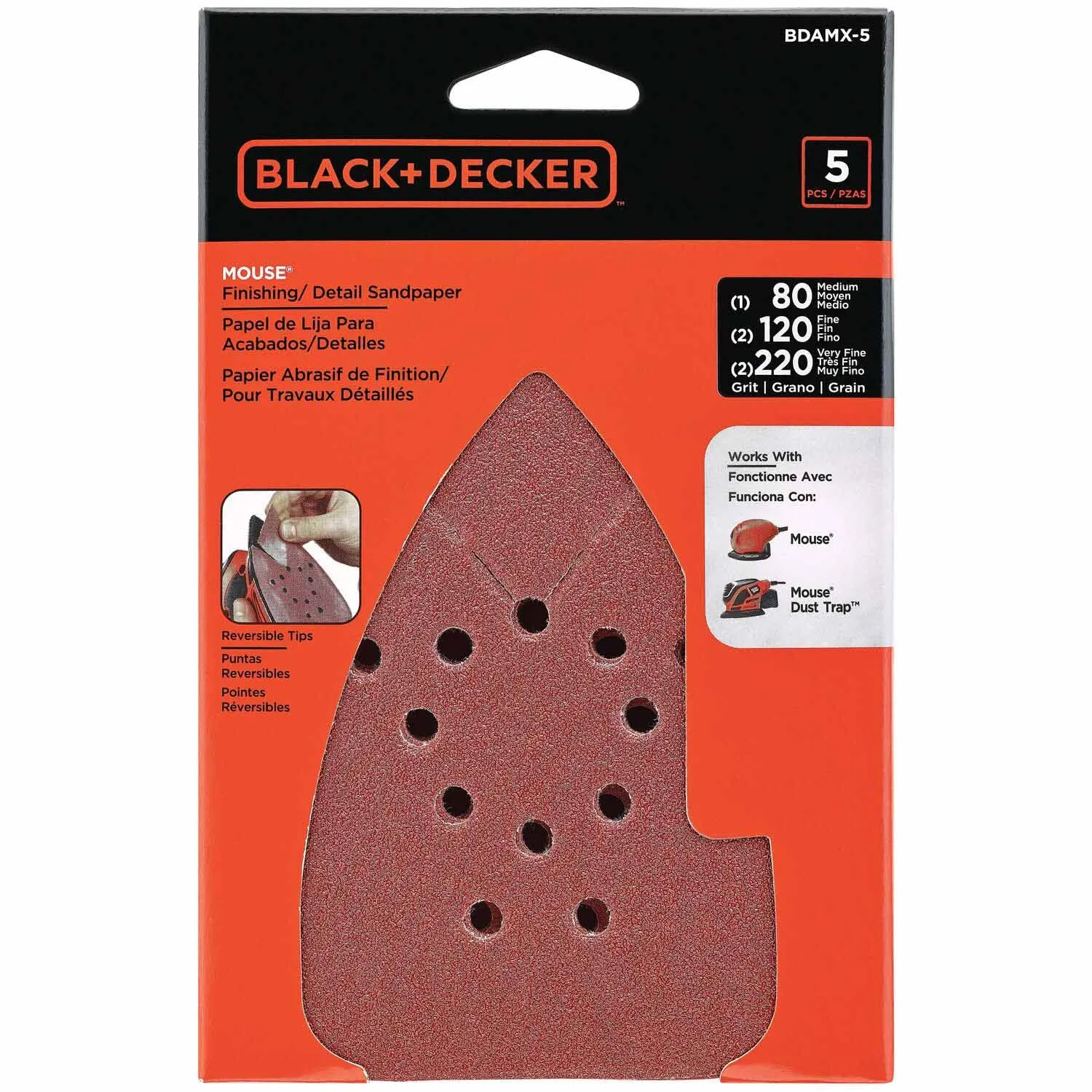 Black & Decker BDAMX-5 Multi-Grade Pack Commercial Finishing/Detail Sandpaper