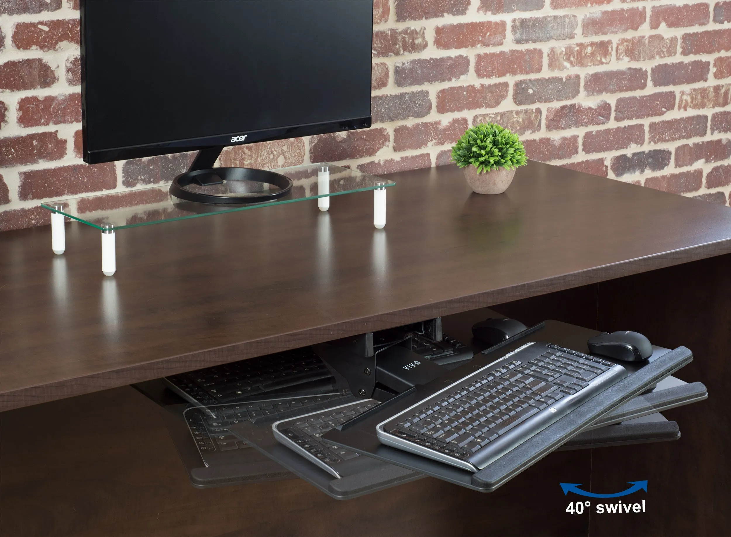 Black Deluxe Under Desk Keyboard Tray