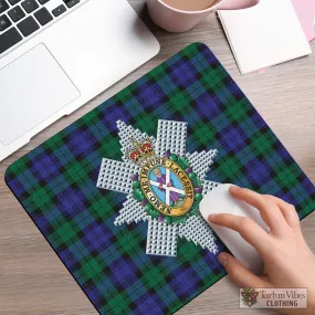 Black Watch Modern Tartan Mouse Pad with Family Crest