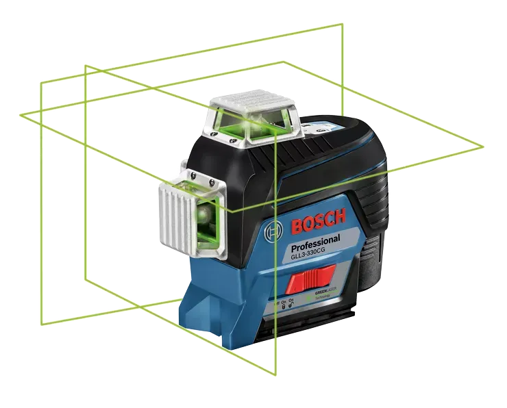 BOSCH 12V MAX 360⁰ Connected Green-Beam Three-Plane Leveling & Alignment-Line Laser Kit