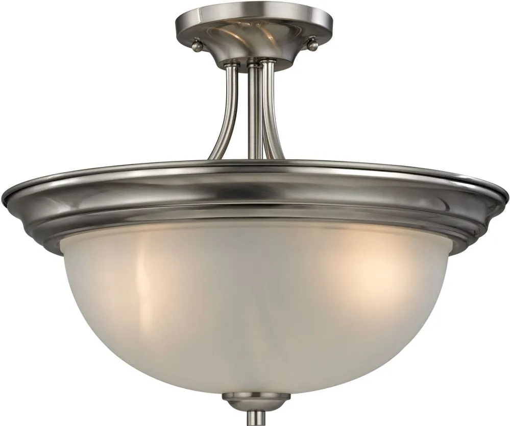 Bristol Lane 3 Light Semi Flush In Brushed Nickel