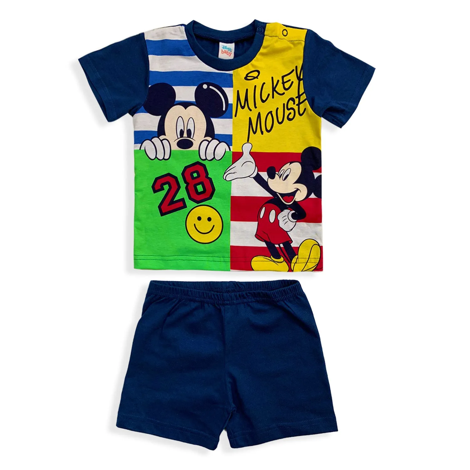 Completino Disney Mickey Mouse in cotone mezze maniche neonato bambino 5494