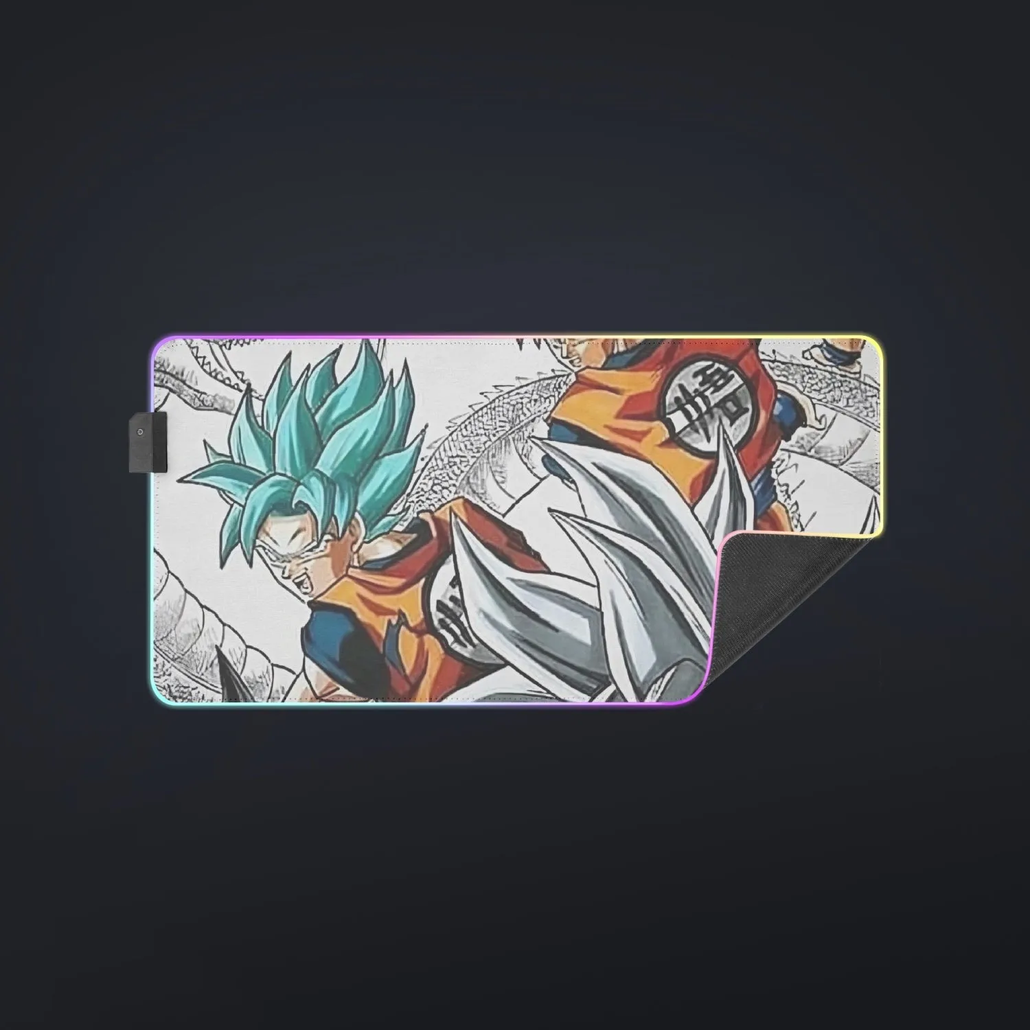 DBS Goku SSJ Transformations White God Blue Red Kaioken Ultra Instinct cool LED Mouse Pad