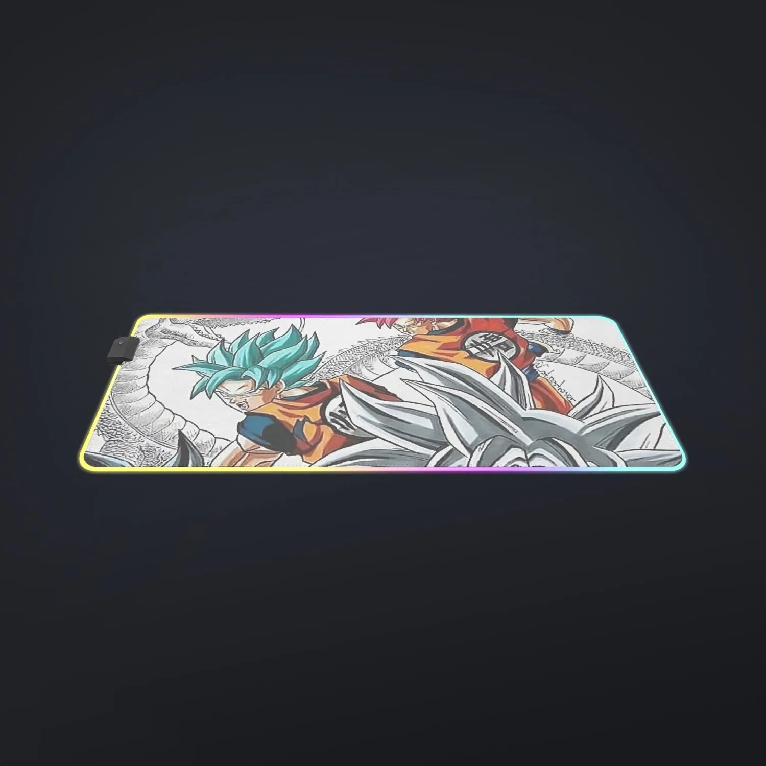 DBS Goku SSJ Transformations White God Blue Red Kaioken Ultra Instinct cool LED Mouse Pad