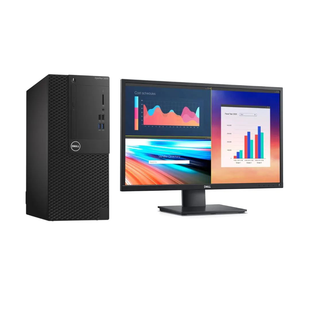 Dell OptiPlex 3050, Mini Tower Desktop Bundled with 24" Monitor, Intel i5-6500, 3.2GHz, 8GB RAM, 256GB SSD, Windows 10 Pro - Grade A Refurbished