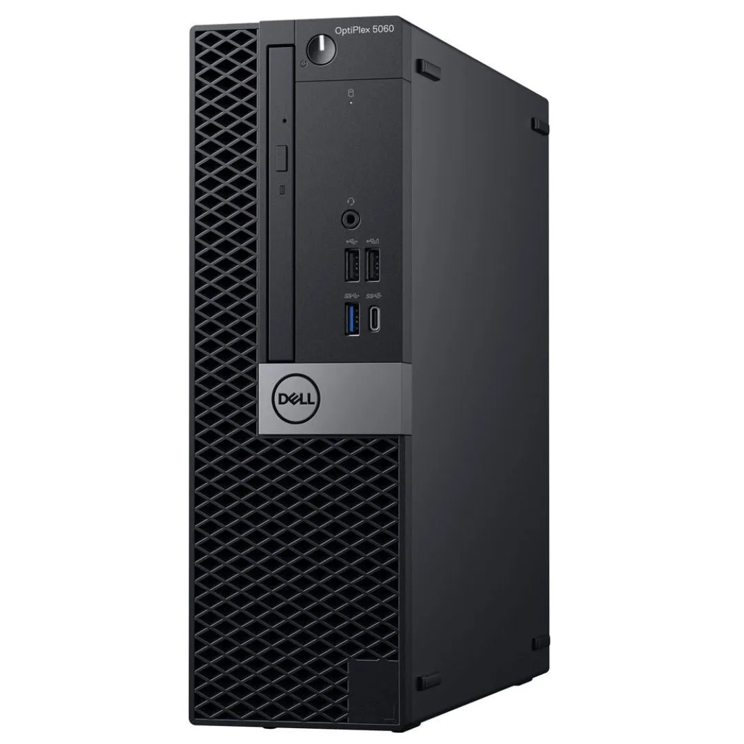 Dell OptiPlex 5060, SFF Bundled with 24" Monitor, Intel Core i5-8500, 3.0 GHz, 8GB RAM, 256GB SSD, Windows 10 Pro - Grade A Refurbished