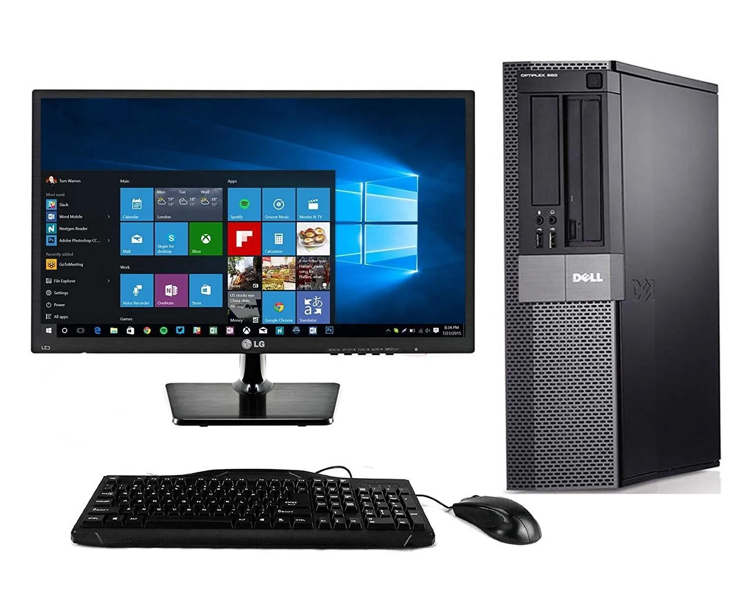 Dell OptiPlex 7010 Core i5 3470S 8GB 500GB DVD Win10 Pro 22" Dell Monitor Keyboard Mouse WiFi-Refurbished