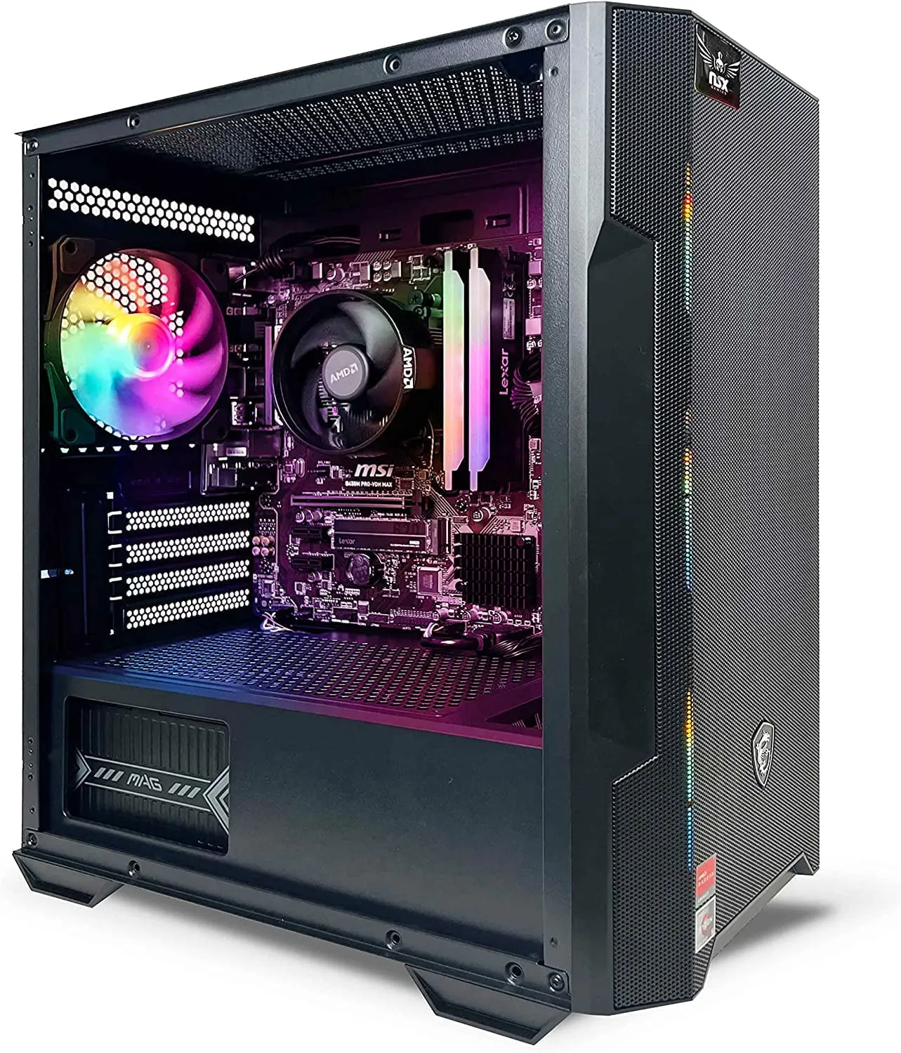 Desktop Gaming Computer Home&Office PC Ryzen 7 5700G, 16GB DDR4 3600, 512Gb M2 NVME SSD, RGB Fans, Win 10 Home 64-Bit Ready(Amd Ryzen 7 5700G) Built in USA,1 Year Warranty Desktop Computers