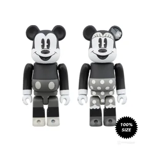 Disney Mickey Mouse and Minnie Mouse Black & White Ver. 2-Pack 100% Bearbrick