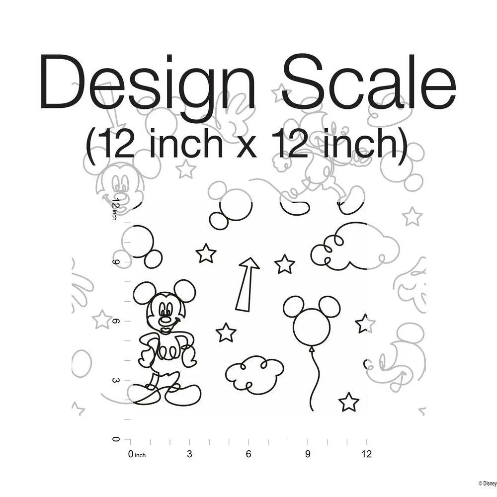 Disney Mickey Mouse Line Art Peel and Stick Wallpaper