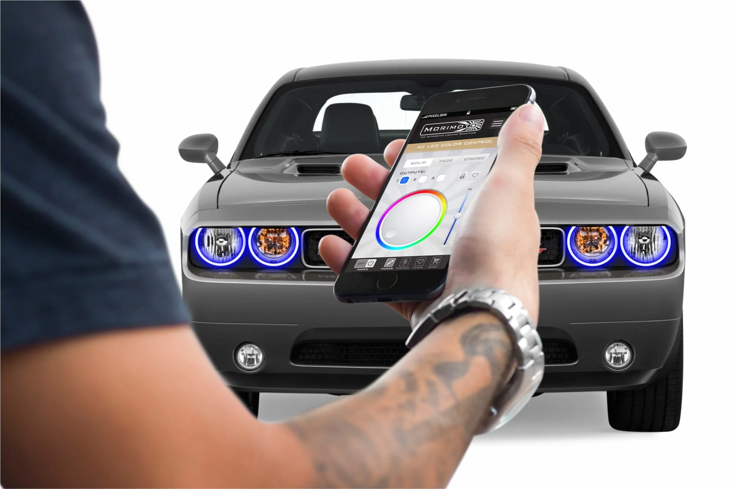 Dodge Challenger w/o OEM HID (08-14): Profile Prism Fitted Halos (Kit)