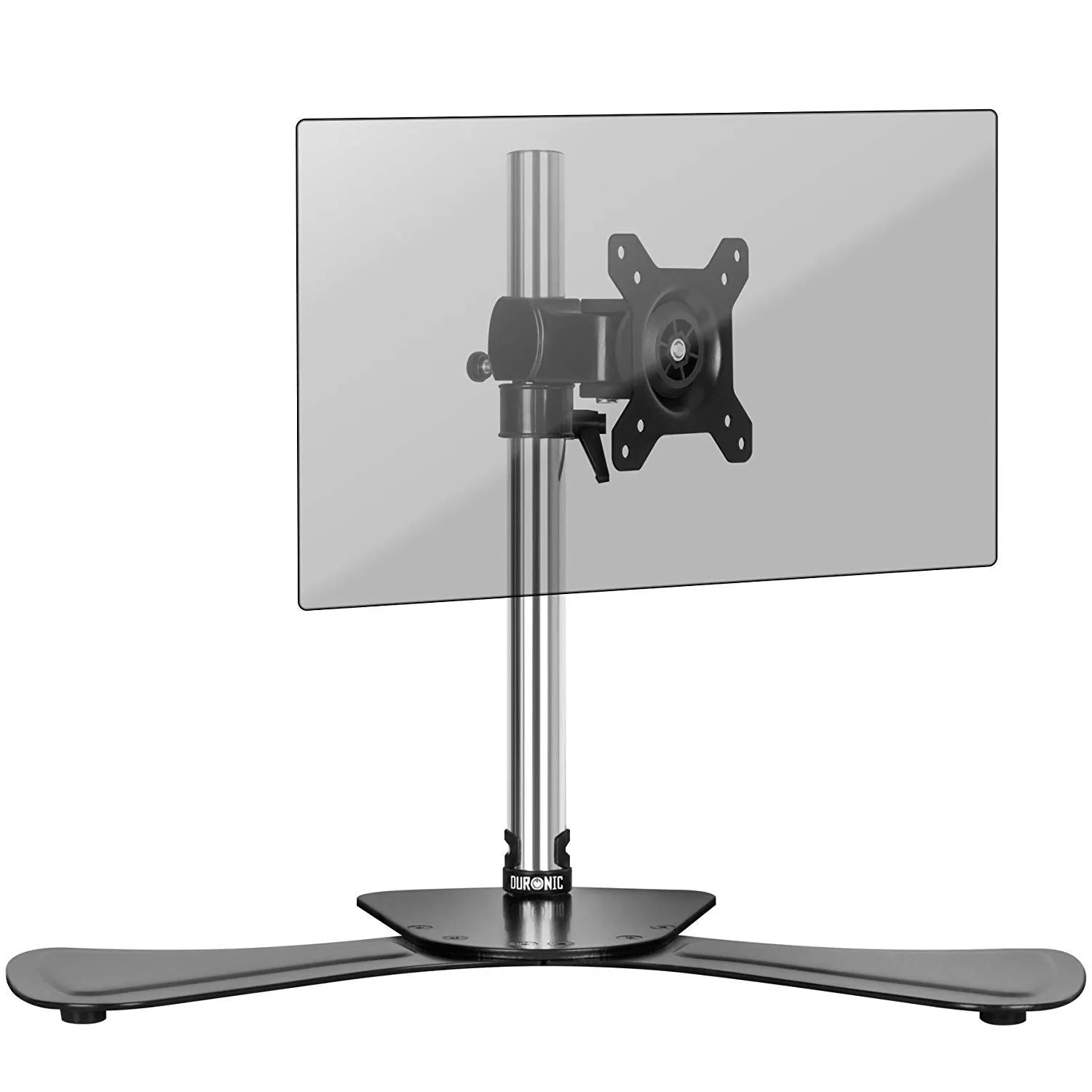 Duronic Computer Monitor Arms Stand DM751 Single Freestanding PC Arm Desk Mount Adjustable Stands for VESA 75/100 One 15-24 Inch LED LCD Screen 8kg Capacity Mounts Tilt -15/ 15 Rotate 360 - Black