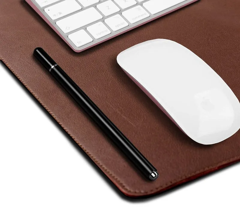 Extended Faux Leather Desk Mat Mouse Pad - Non-Slip Design | 78 cm x 45 cm | Tan