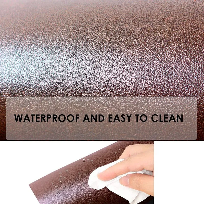 Extended Faux Leather Desk Mat Mouse Pad - Non-Slip Design | 78 cm x 45 cm | Tan