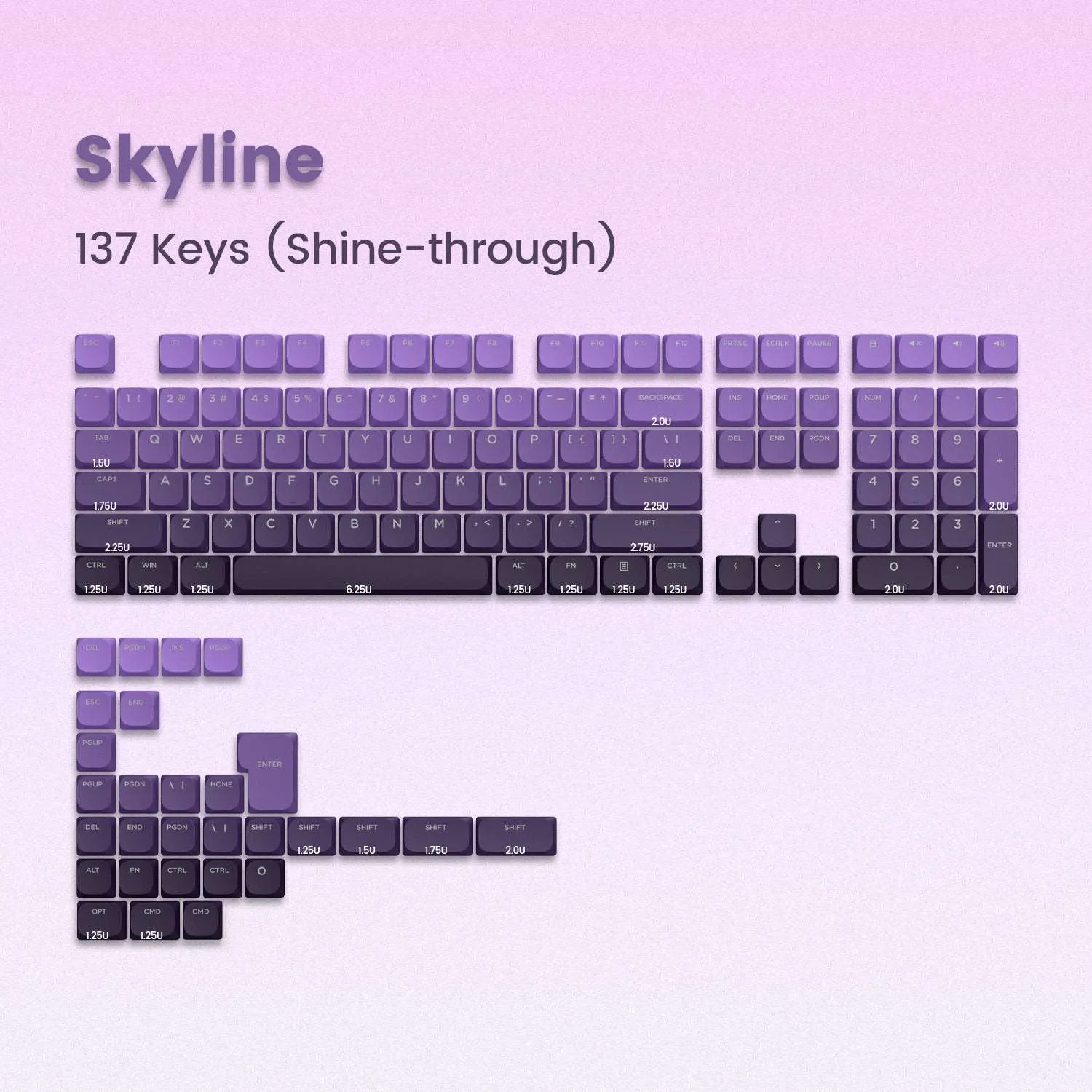 [Extra Stock] XVX Skyline Low Profile Double-Shot Keycap Set